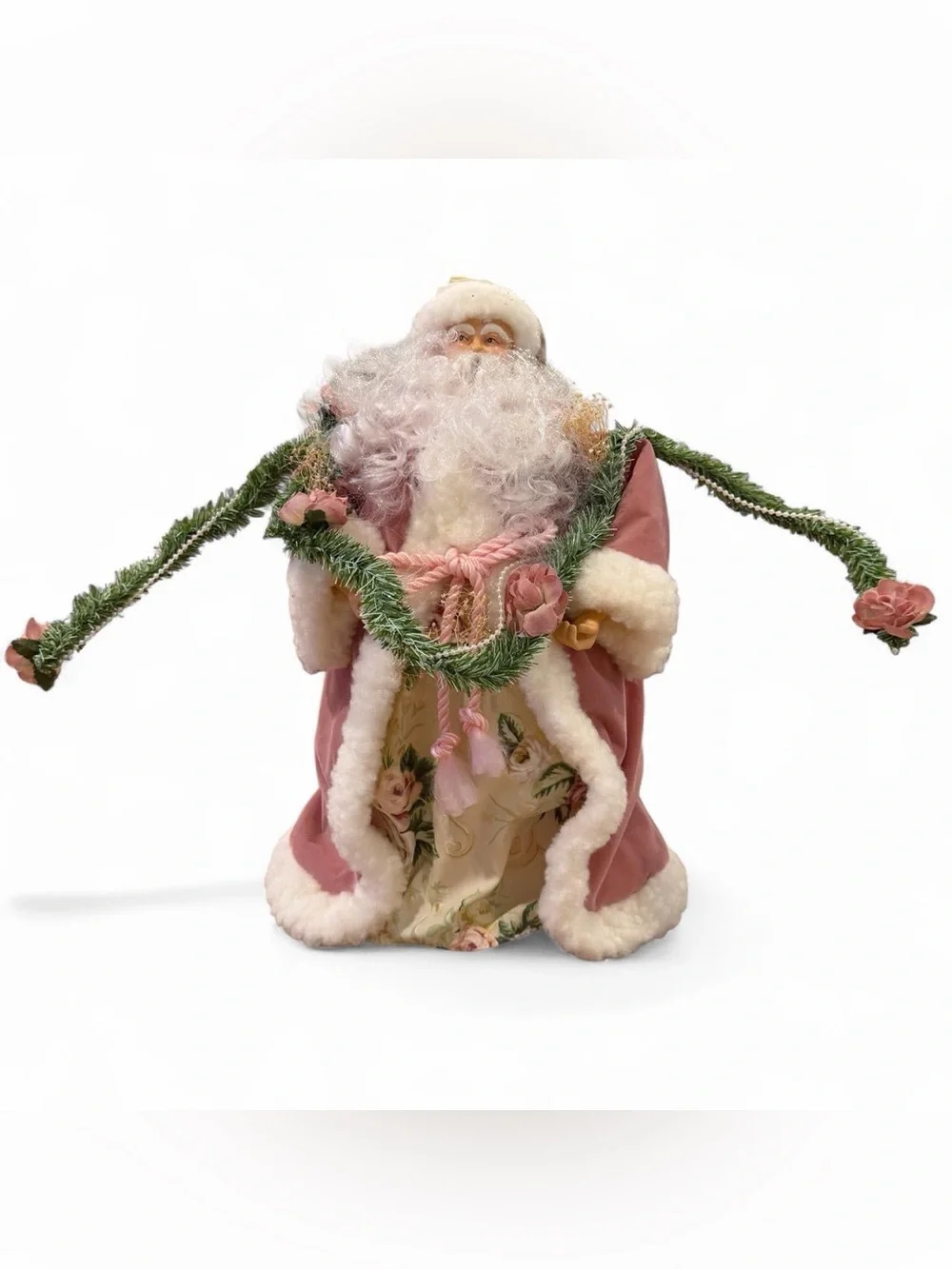 Vintage Pastel Pink Christmas Santa Clause Figurine / Tree Topper 🎄